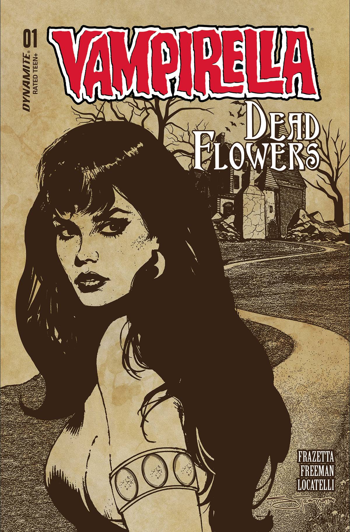 Dynamite Comic Books VAMPIRELLA DEAD FLOWERS #1 (OF 4) CVR D FRAZETTA & FREEMAN 72513033375901041 AUG230174