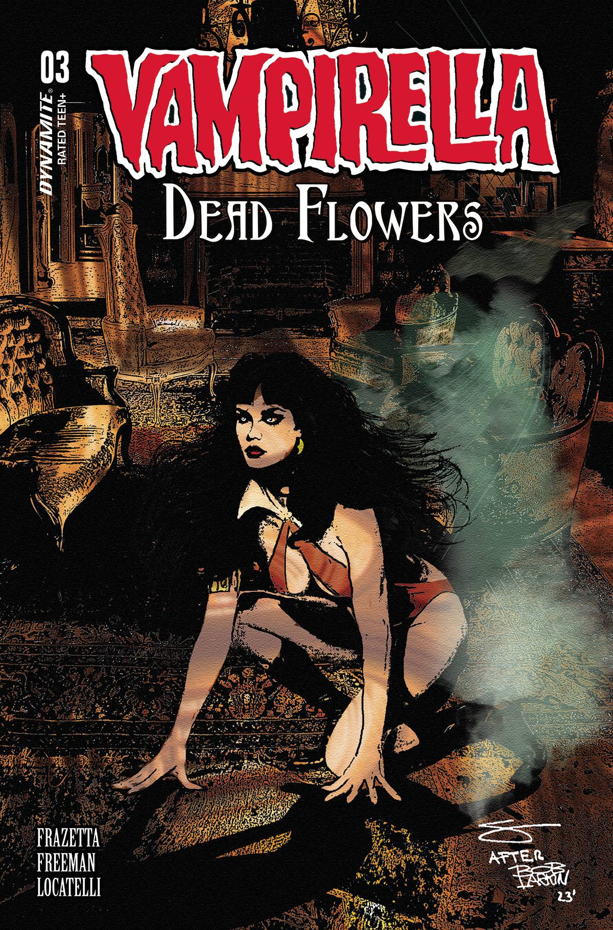 Dynamite Comic Books VAMPIRELLA DEAD FLOWERS #3 CVR D FRAZETTA & FREEMAN 72513033375903041 OCT230345