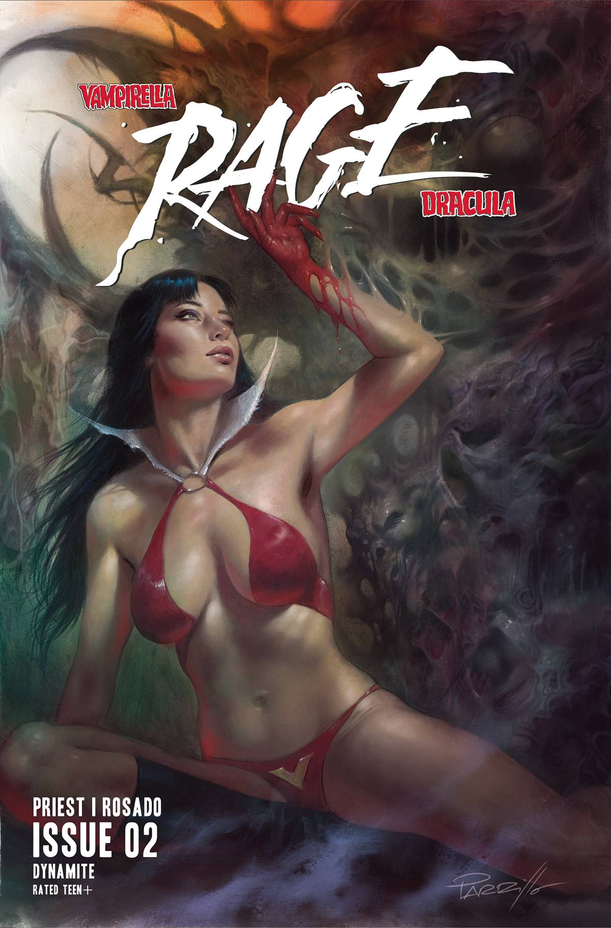 Dynamite Comic Books VAMPIRELLA DRACULA RAGE #2 CVR A PARRILLO 72513033282002011 JUL230207