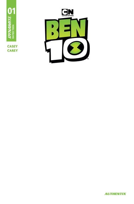 DYNAMITE Entertainment Comic Books BEN 10 #1 CVR F BLANK AUTHENTIX VAR 72513036343501061 0326DE0577
