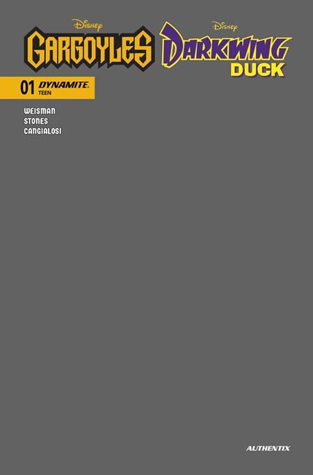 DYNAMITE Entertainment Comic Books GARGOYLES DARKWING DUCK #1 CVR N GARGOYLE GREY BLANK AUTHENTIX FOC BONUS VAR 72513036250601141 1025DE8159