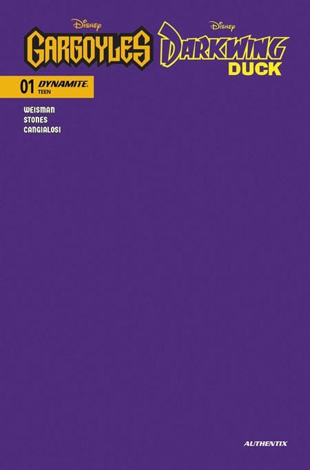 DYNAMITE Entertainment Comic Books GARGOYLES DARKWING DUCK #1 CVR O DARKWING PURPLE BLANK AUTHENTIX FOC BONUS VAR 72513036250601151 1025DE8160