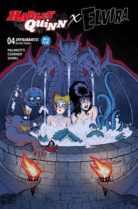DYNAMITE Entertainment Comic Books HARLEY QUINN X ELVIRA #4 CVR A AMANDA CONNER HOT TUB 72513035710604011 1125DE0538