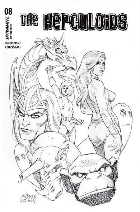DYNAMITE Entertainment Comic Books > Incentives HERCULOIDS #8 CVR E INC 1:10 JOSEPH MICHAEL LINSNER LINE ART VAR 72513035274308051 0725DE1243