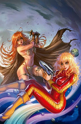 DYNAMITE Entertainment Comic Books > Incentives RED SONJA BARBARELLA #1 CVR Q INC 1:20 COLLETTE TURNER VIRGIN VAR (Release Date: 11/04/2026) 72513036857701171 0926DE0722