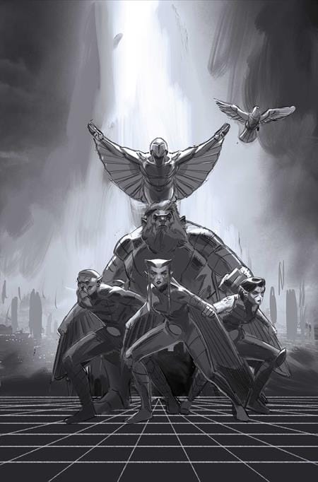 DYNAMITE Entertainment Comic Books > Incentives THUNDERCATS X SILVERHAWKS THUNDERHAWKS #1 CVR M INC 1:30 MARCO FAILLA B&W VIRGIN VAR 72513036405001131 0226DE0760