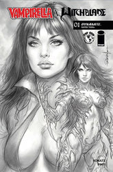 DYNAMITE Entertainment Comic Books > Incentives VAMPIRELLA X WITCHBLADE SPECIAL #1 (ONE SHOT) CVR J INC 1:10 LUCIO PARRILLO LINE ART VAR (Release Date: 09/23/2026) 72513036739601101 0726DE0902