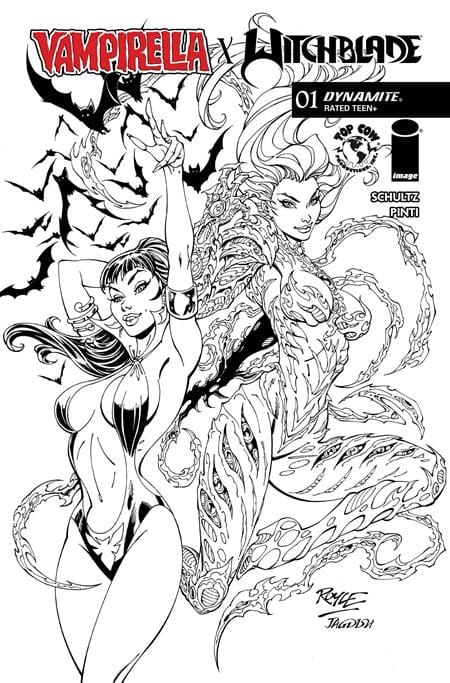VAMPIRELLA X WITCHBLADE SPECIAL #1 (ONE SHOT) CVR Q INC 1:7 JOHN ROYLE LINE ART TRADE DRESS VAR (Release Date: 09/30/2026)
