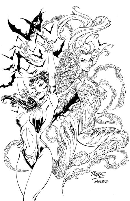 VAMPIRELLA X WITCHBLADE SPECIAL #1 (ONE SHOT) CVR R INC 1:10 JOHN ROYLE LINE ART VIRGIN VAR (Release Date: 09/30/2026)