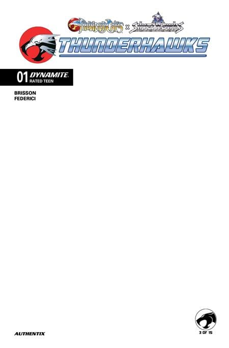 DYNAMITE Entertainment Comic Books THUNDERCATS X SILVERHAWKS THUNDERHAWKS #1 CVR F BLANK AUTHENTIX VAR 72513036405001061 0226DE0753