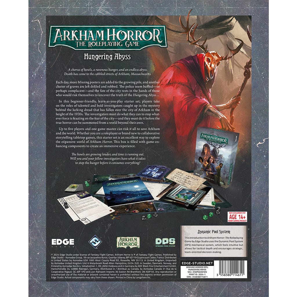 Edge Tabletop Games > Role-Playing Games Arkham Horror RPG Starter Set - Hungering Abyss 3558380114611 ESDPSAH01EN