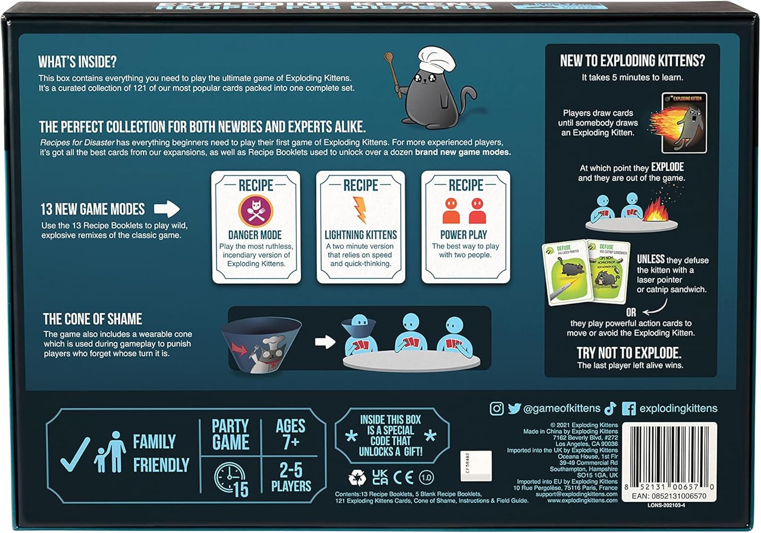 Exploding Kittens Board Games > Party Games Exploding Kittens: Recipes for Disaster 852131006570 EKG-RFD-3