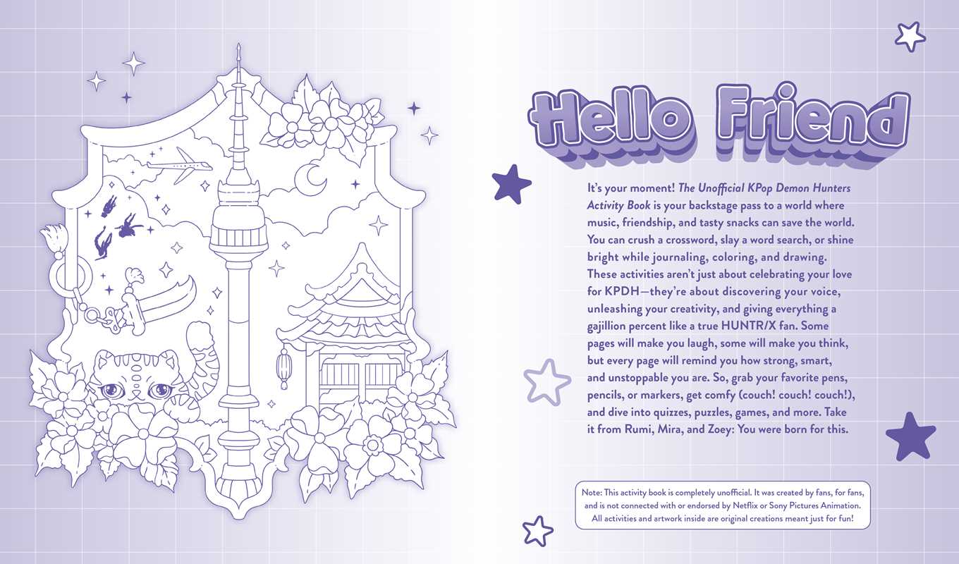 Unofficial KPop Demon Hunters Activity Book.