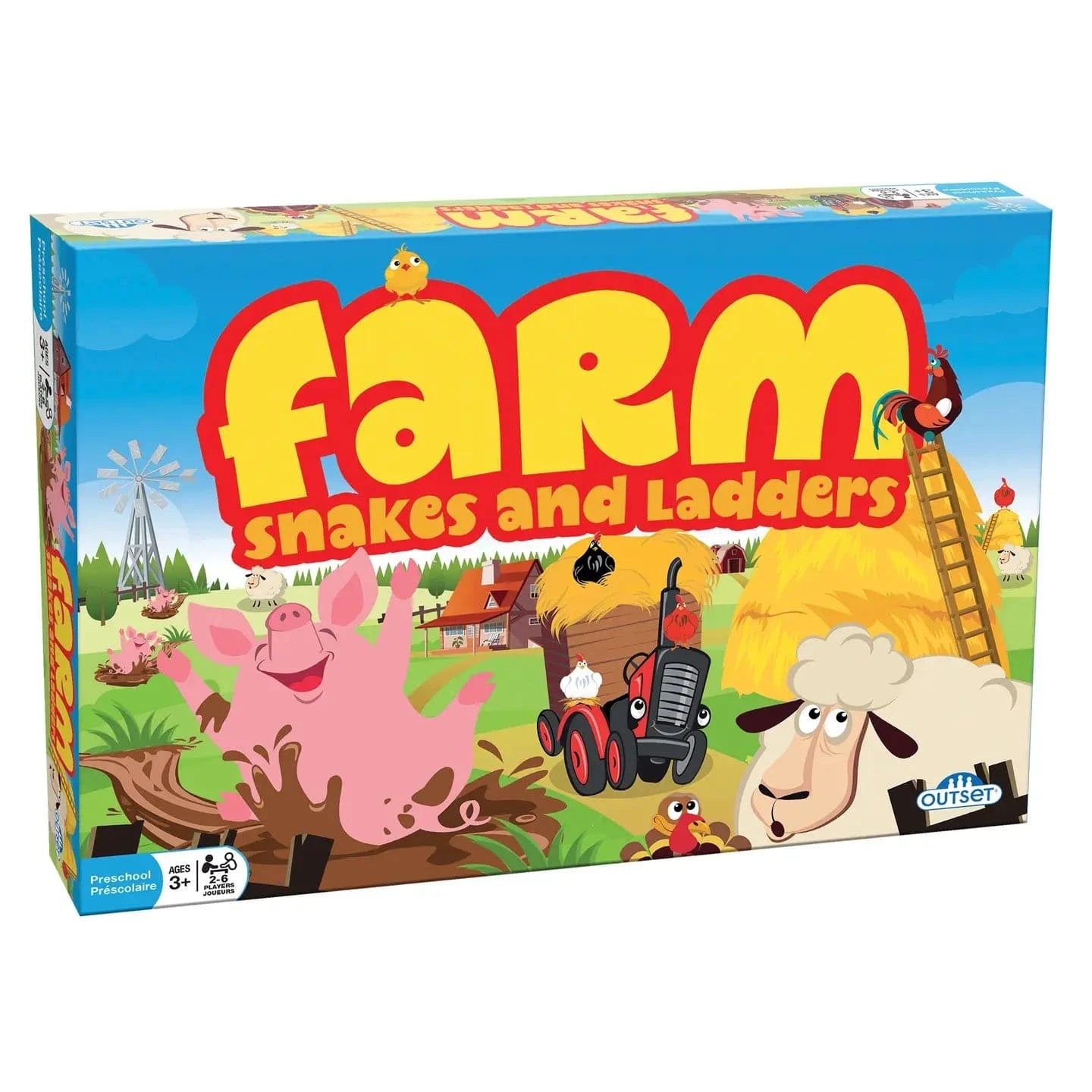 FAIRE Board Games > Small Box Games FARM: SNAKES AND LADDERS BOARD GAME 625012192378 19237
