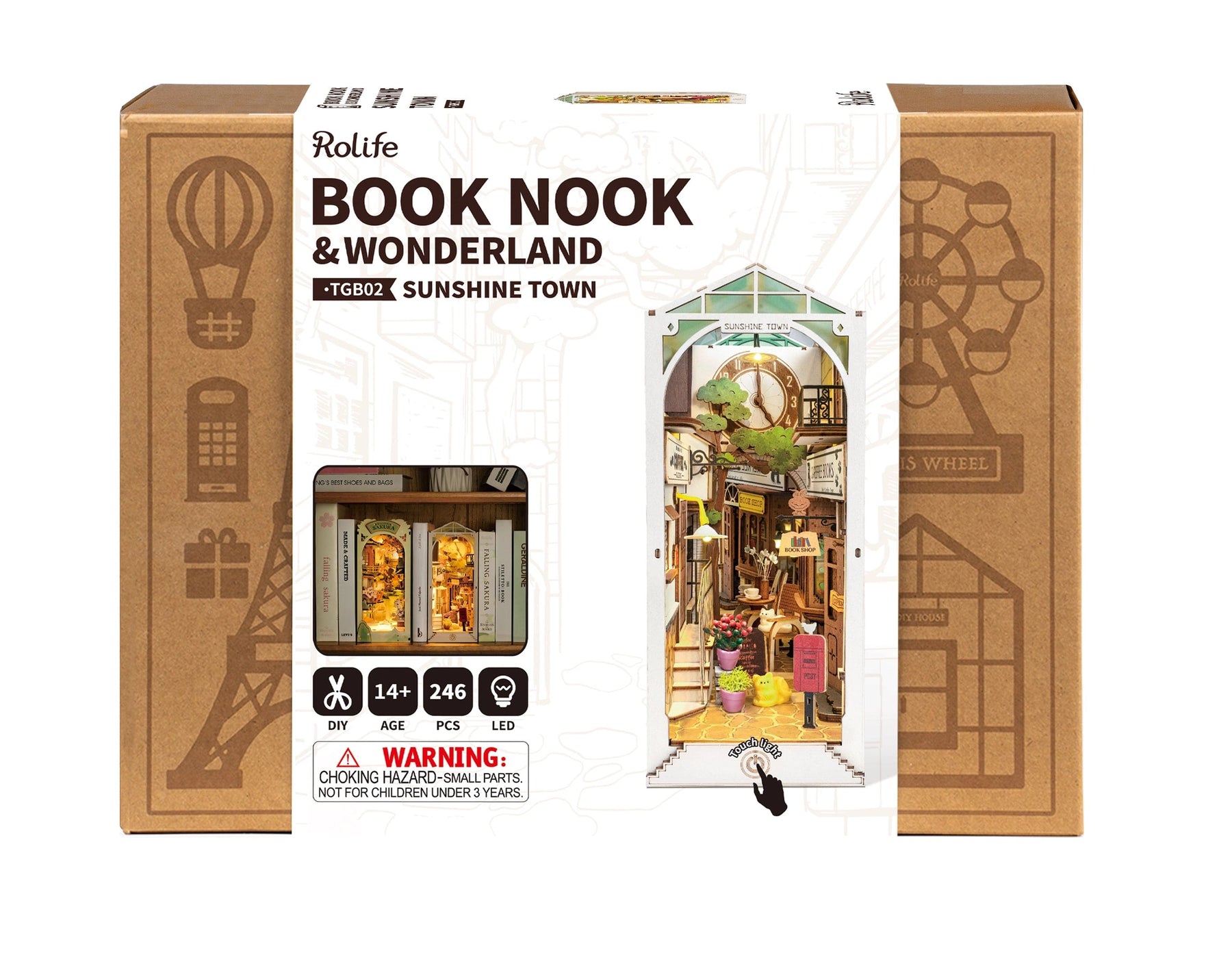 FAIRE Miniatures > Other Miniatures Sunshine Town DIY Book Nook Kit 6946785117714 RBTM-TGB02