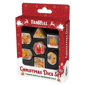 FanRoll by Metallic Dice Games Dice > Metallic Dice Games FANROLL: CHRISTMAS RESIN DICE SET: REINDEER AND SANTA 605468226537 FR1711