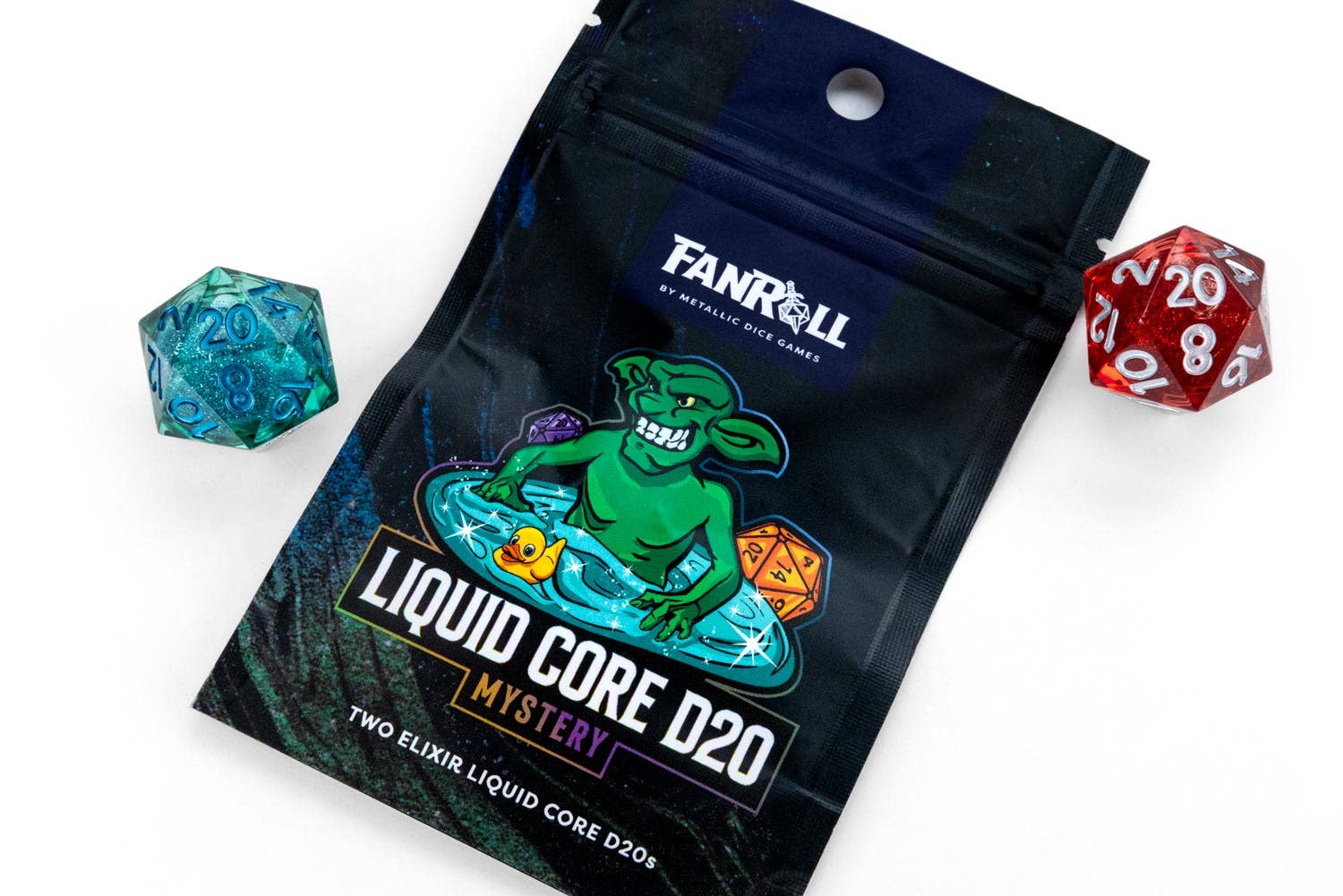 FanRoll by Metallic Dice Games Dice > Metallic Dice Games Misfit Liquid Core D20 2 pack 687700235835 9207