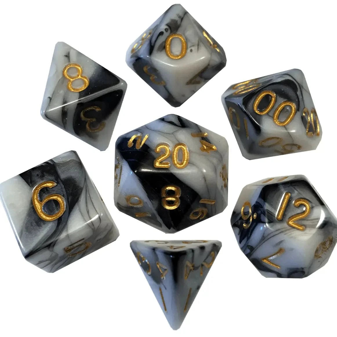 FANROLL Dice Marble Pattern High Quality Acrylic Dice Set 852678889155 1037