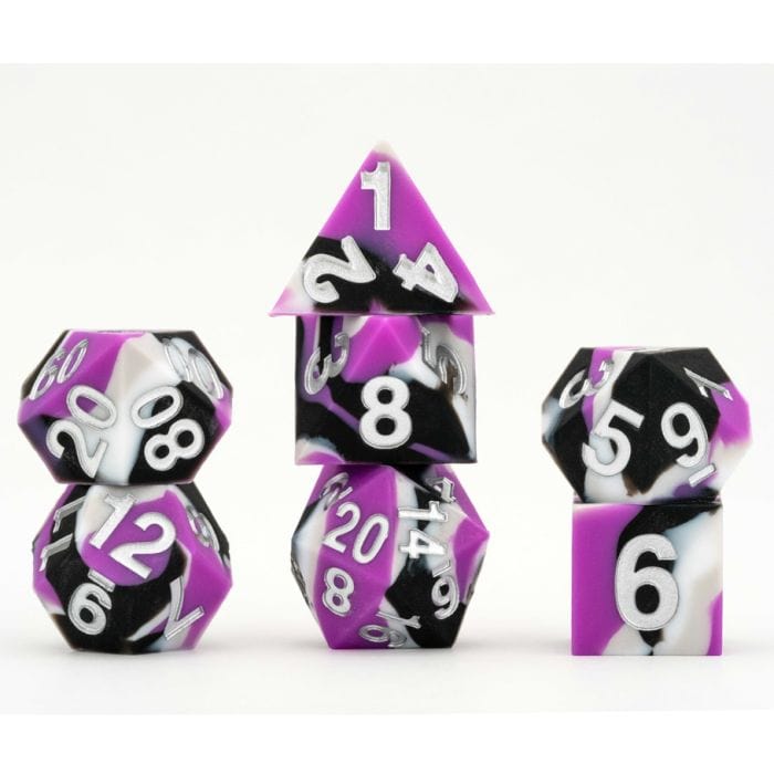 FanRoll Dice > Other Dice FanRoll: Sharp Edge Silicone 7ct Dice Set - Pride, Asexual 687700234364 LIC7501