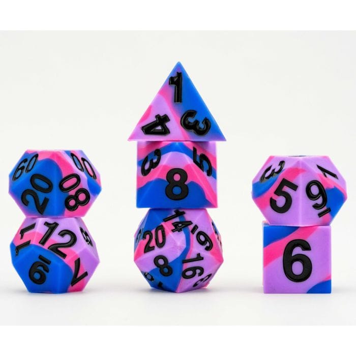 FanRoll Dice > Other Dice FanRoll: Sharp Edge Silicone 7ct Dice Set - Pride, Bisexual 687700234371 LIC7502