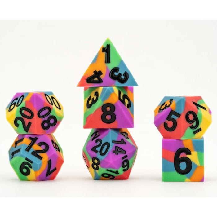 Fanroll Dice > Other Dice FanRoll: Sharp Edge Silicone 7ct Dice Set - Pride, Rainbow Flag 687700234432 LIC7508