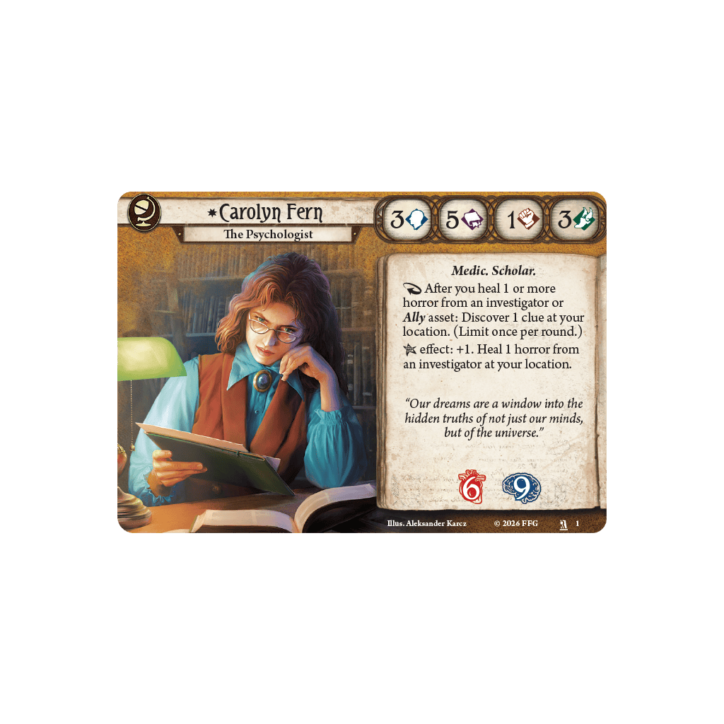 Fantasy Flight Games Board Games > Expansions Arkham Horror: The Card Game - Carolyn Fern Investigator Deck 841333133153 AHC102EN
