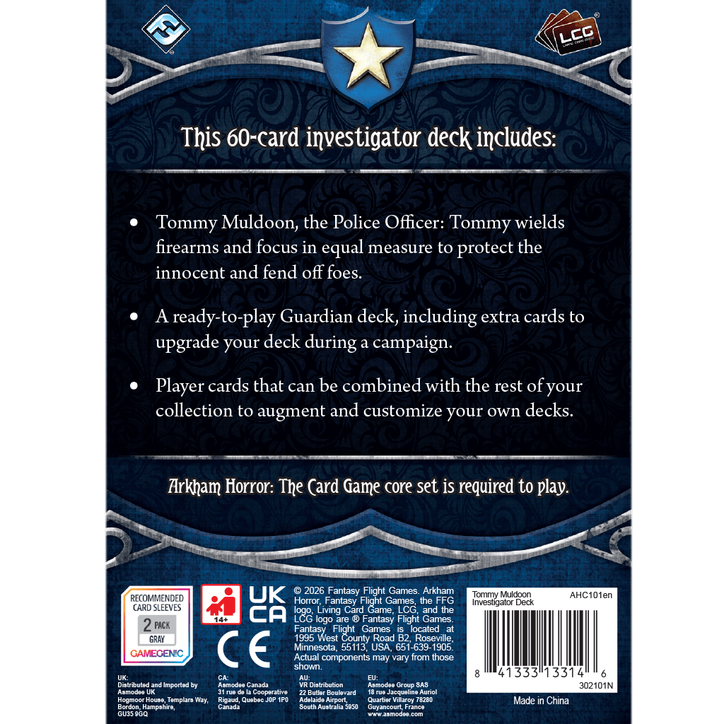 Fantasy Flight Games Board Games > Expansions Arkham Horror: The Card Game - Tommy Muldoon Investigator Deck 841333133146 AHC101EN