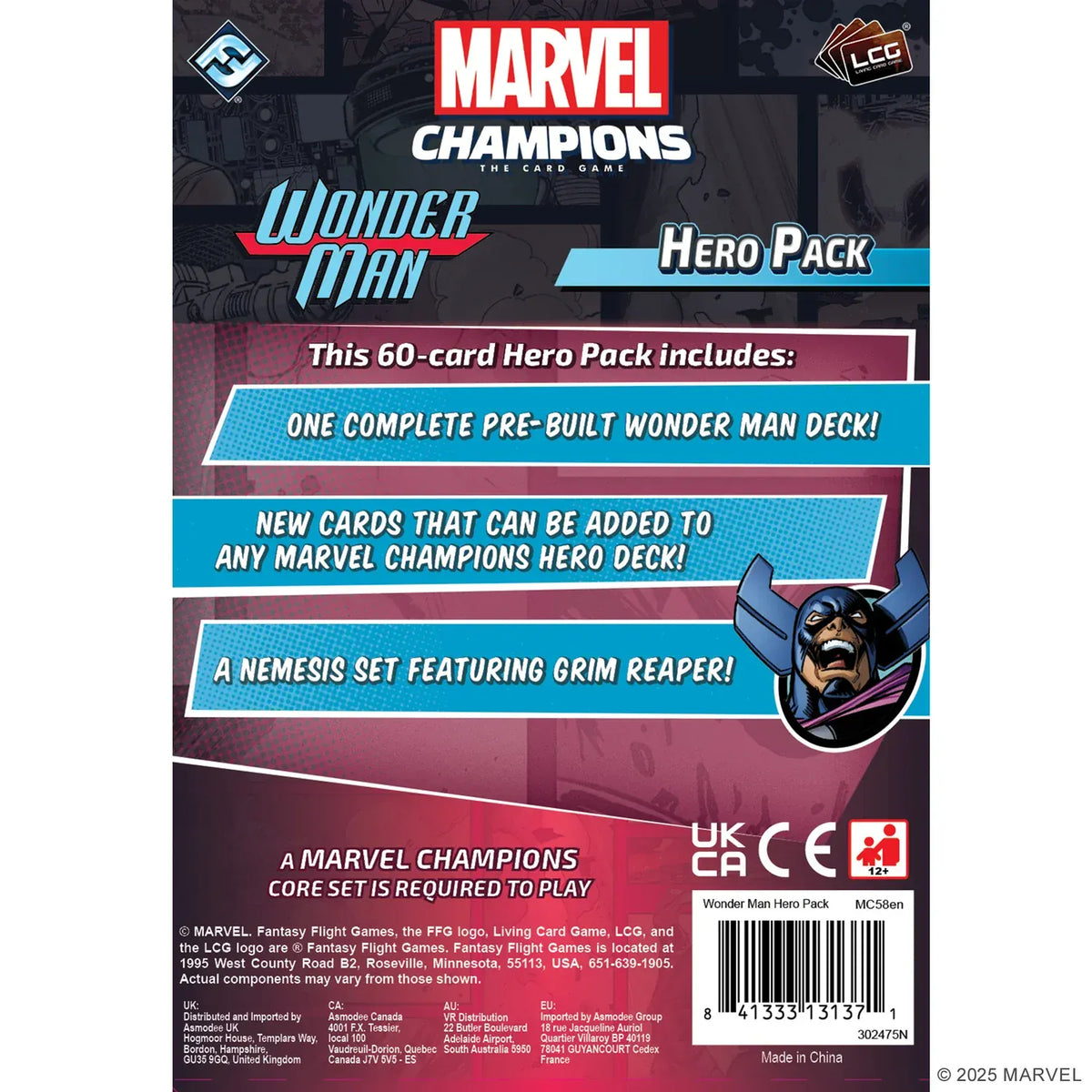 Fantasy Flight Games Board Games > Expansions Marvel Champions: The Card Game - Wonder Man Hero Pack 841333131371 MC58EN