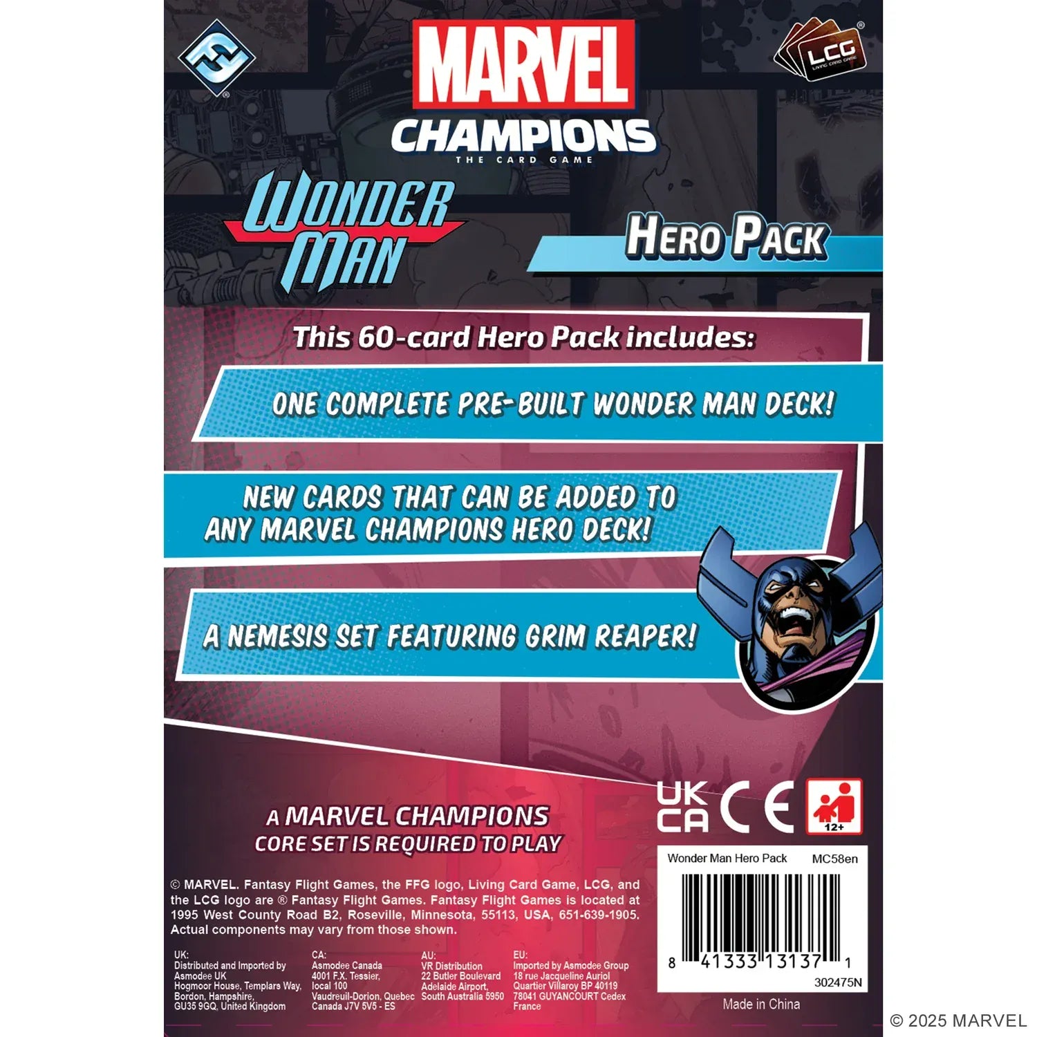 Fantasy Flight Games Board Games > Expansions Marvel Champions: The Card Game - Wonder Man Hero Pack 841333131371 MC58EN