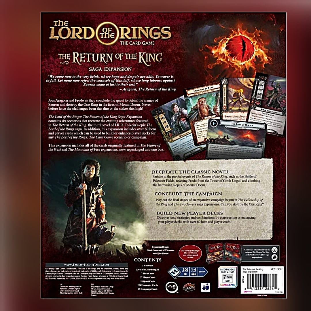 Fantasy Flight Games Board Games Lord of the Rings LCG: The Return of the King Saga Expansion 841333126247 FFGMEC113