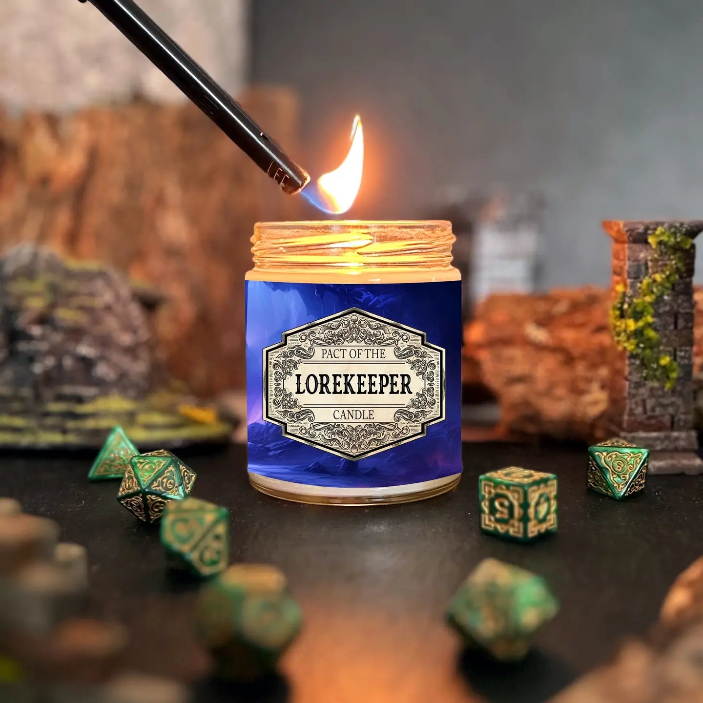 Fantasy Scents Decor > Candles HannahplaysDnD Lorekeeper Scented Candle with Surprise D20 Dice
