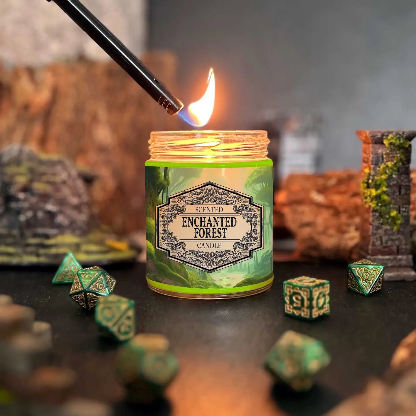 Fantasy Scents Decor > Candles Scented Candle Enchanted Forest with Surprise D20 Dice SKU4