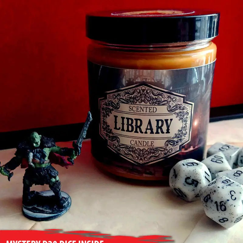 Fantasy Scents Decor > Candles Scented Candle Library with Surprise D20 Dice II-OGHN-LE0M