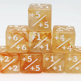 Foam Brain Games Dice +1/+1 Orange & White Counters For Magic - Set of 8 840292516410 FBG5157