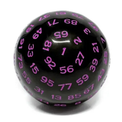 Foam Brain Games Dice 45mm D100 - Black Opaque with Purple 617629723663 FBG5035