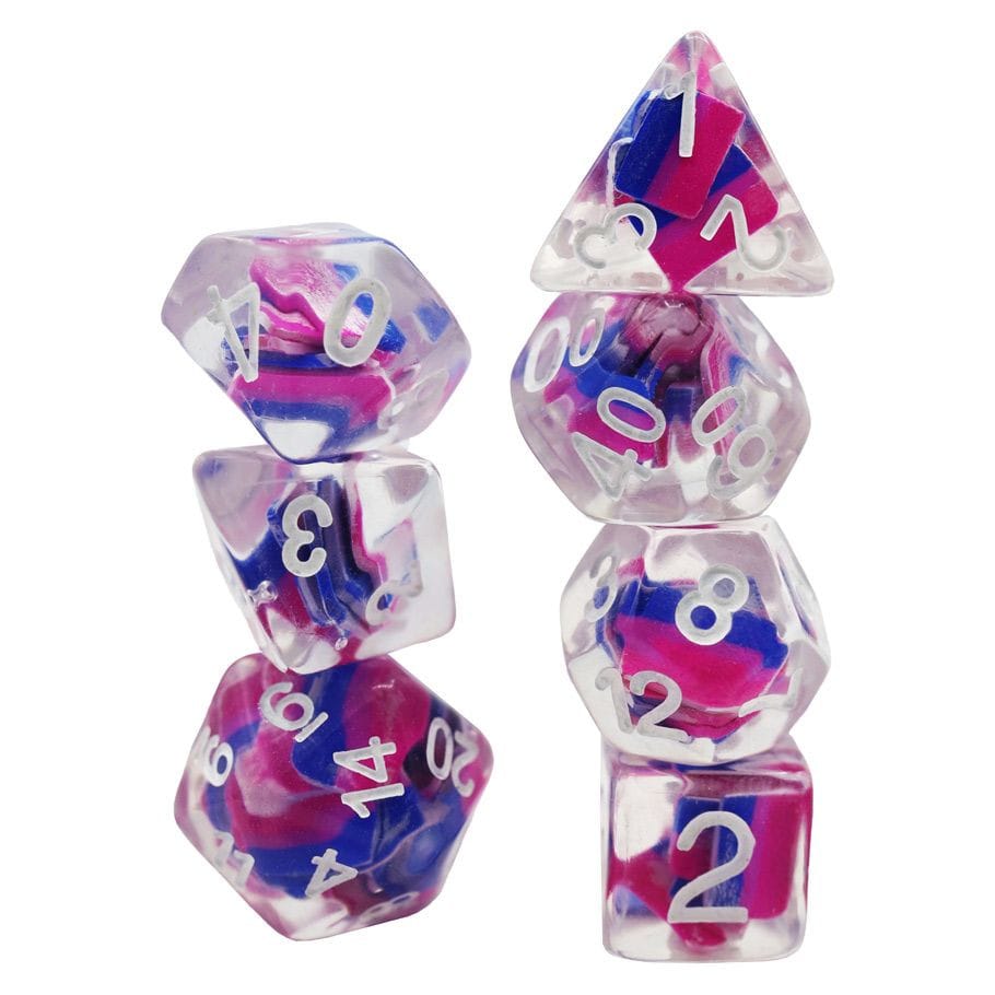 Foam Brain Games Dice 7-Set Bisexual Flag Dice 617629720143 FBG2291