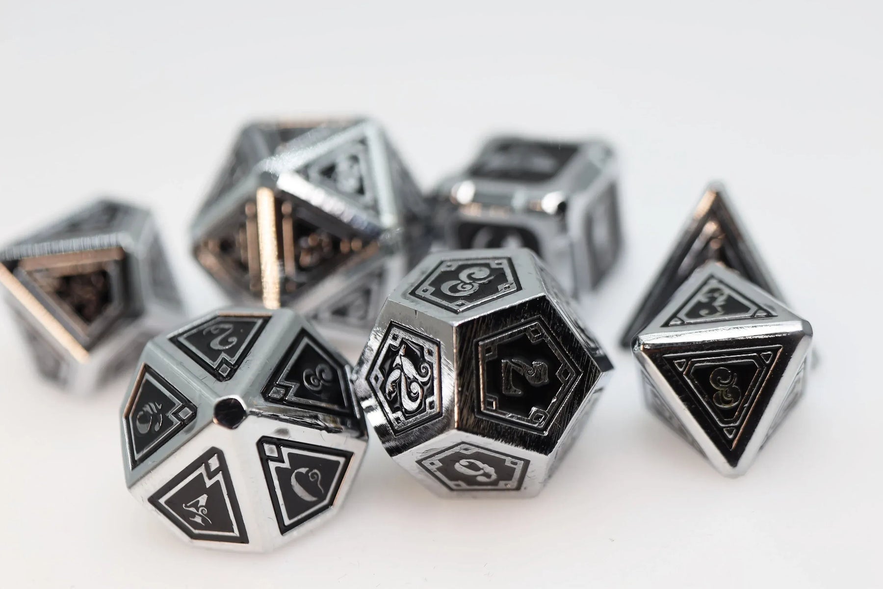 Foam Brain Games Dice Alchemist Metals: Necrotic - Metal RPG Dice Set 840292514881 FBG4509