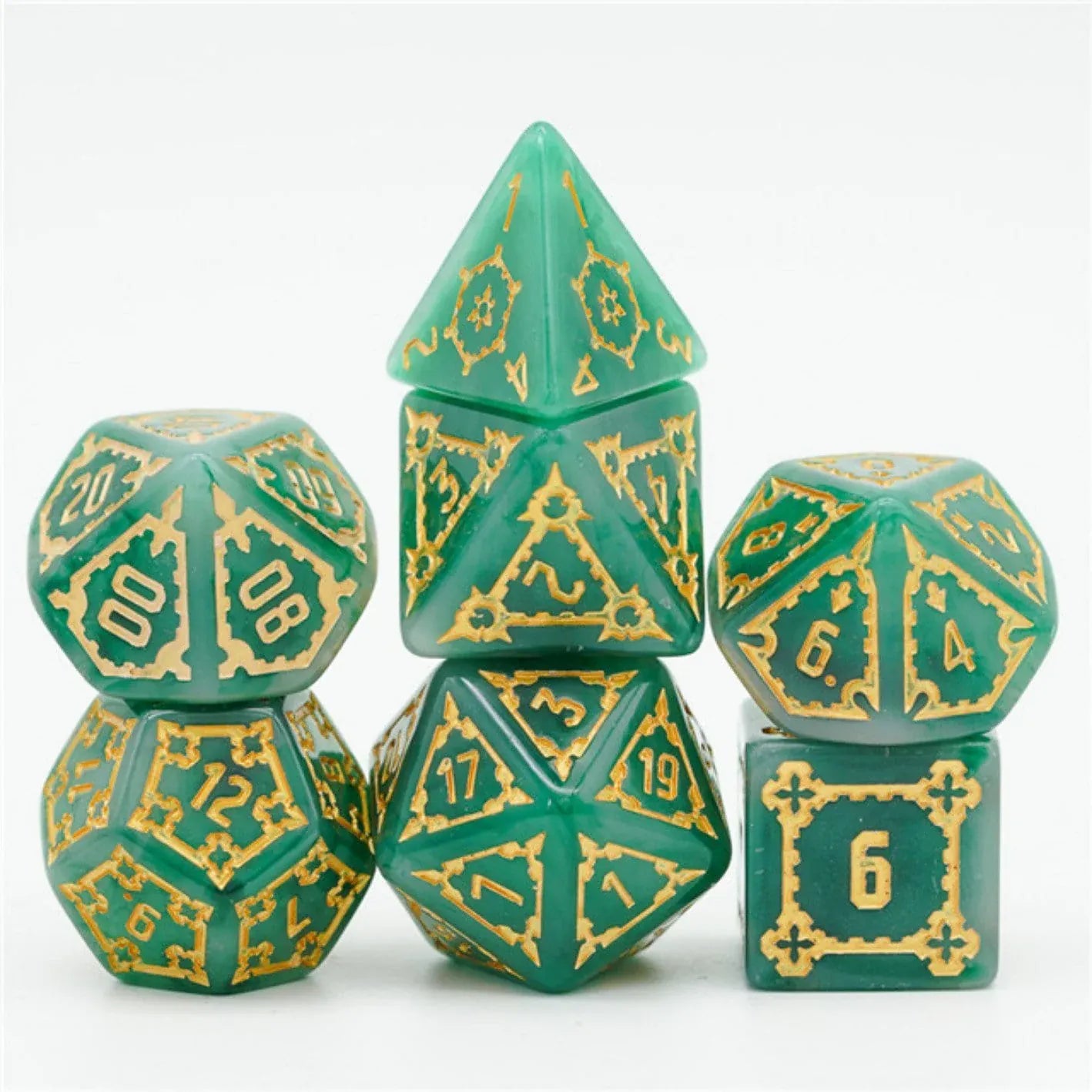 Foam Brain Games Dice > Other Dice 7-set 25mm Castle: Green 617629765434 FBG1015