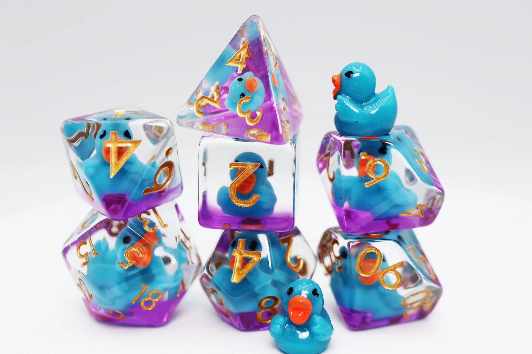 Foam Brain Games Dice > Other Dice Foam Brain Games: RPG Dice Set - Duck On the Pond 840292511835 FBG2571