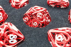 Foam Brain Games Dice > Other Dice Hollow Hearts: Red - Hollow Metal RPG Dice Set 840292508484 FBG4416