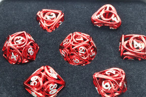 Foam Brain Games Dice > Other Dice Hollow Hearts: Red - Hollow Metal RPG Dice Set 840292508484 FBG4416