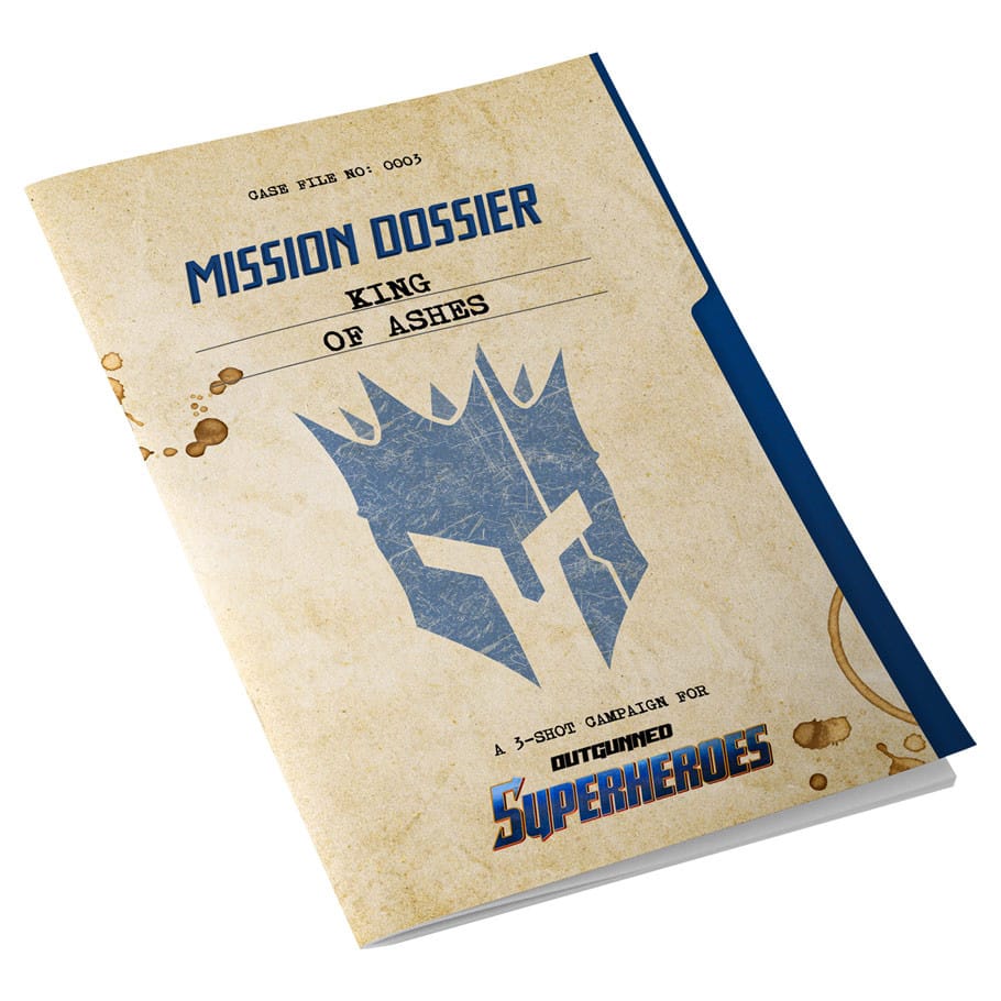 Free League Books > RPG Outgunned: Superheroes: Mission Dossier: King of Ashes 9791281722446 FLFOGS002EN