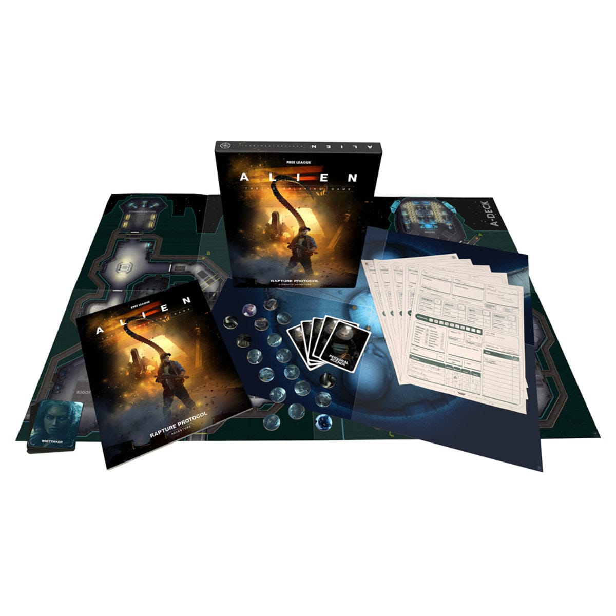 Free League Tabletop Games > Role-Playing Games ALIEN RPG: Adventure: Rapture Protocol Cinematic Adventure Set 9789189765405 FLFALE018
