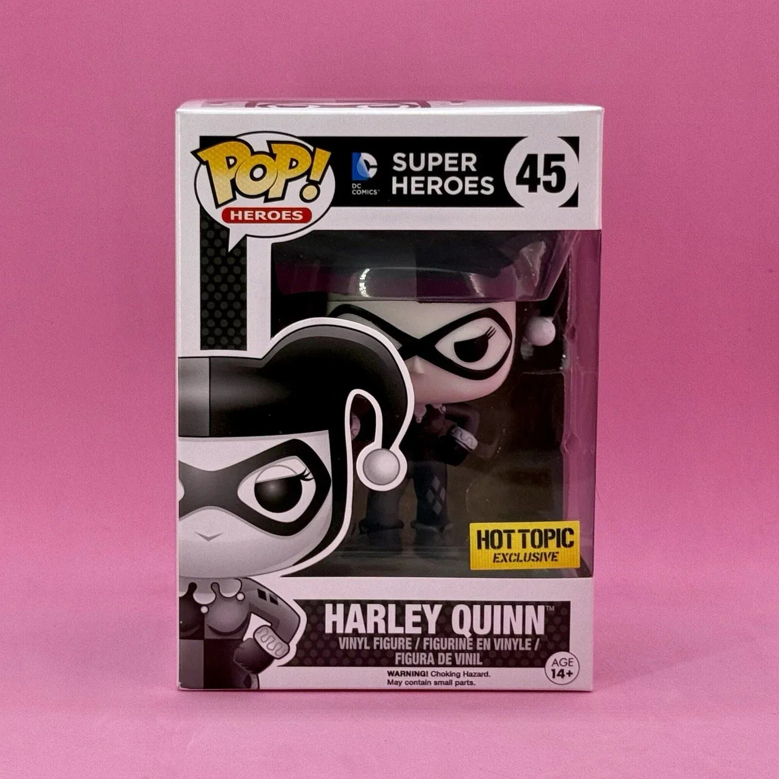 Funko Pop! DC Heroes Harley Quinn #45 Hot Topic Mystery Exclusive Black & White