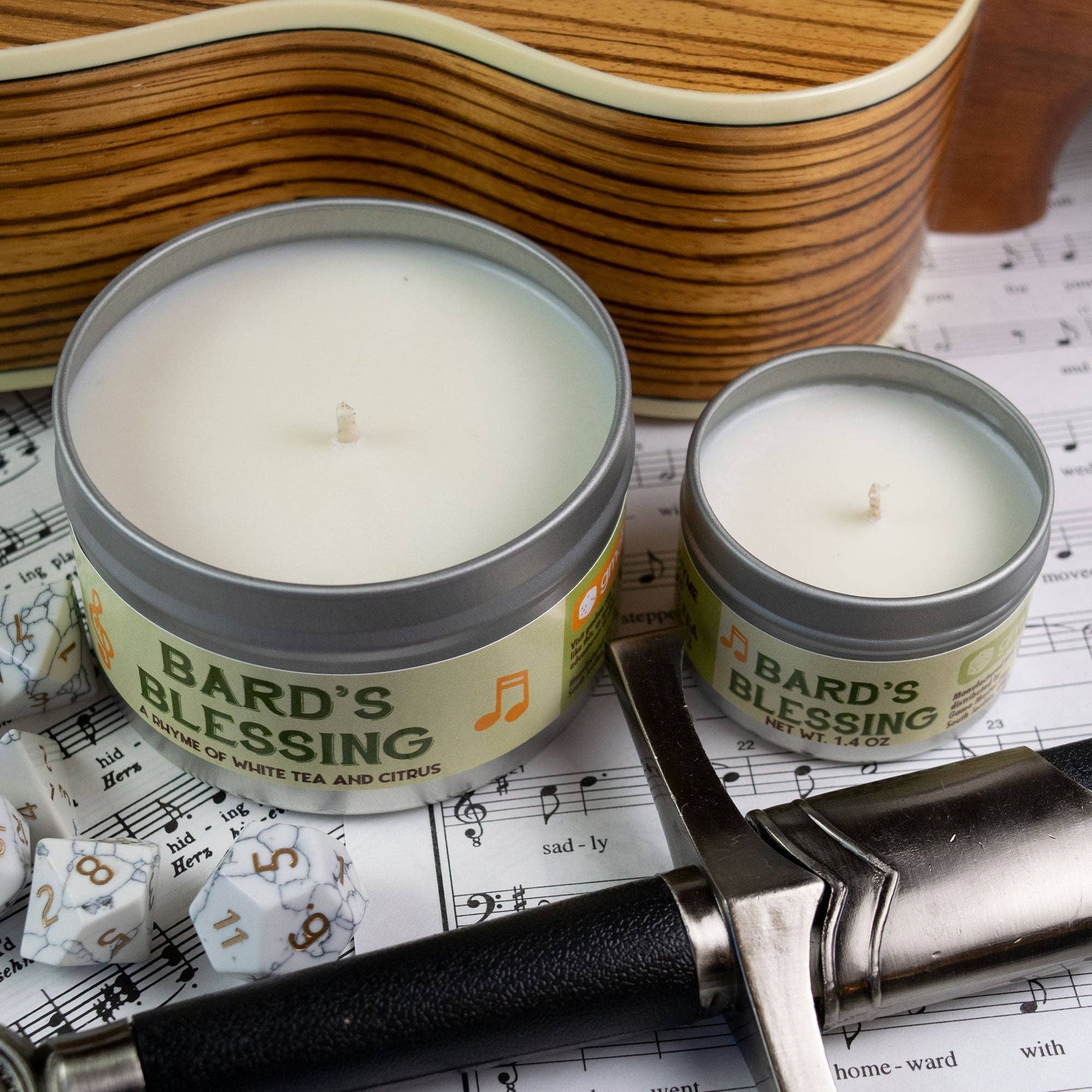 Game Master Dice Decor > Candles Bard's Blessing Gaming Candle: 8oz 736542189346 80022