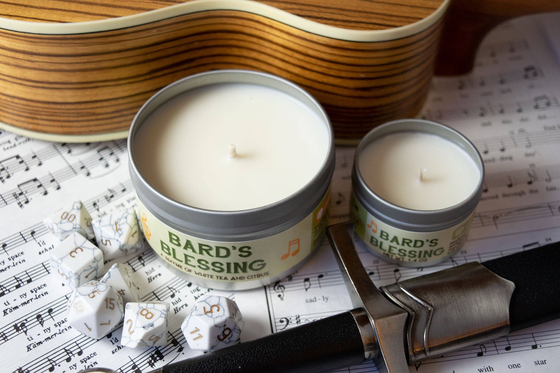 Game Master Dice Decor > Candles Bard's Blessing Gaming Candle: 8oz 736542189346 80022