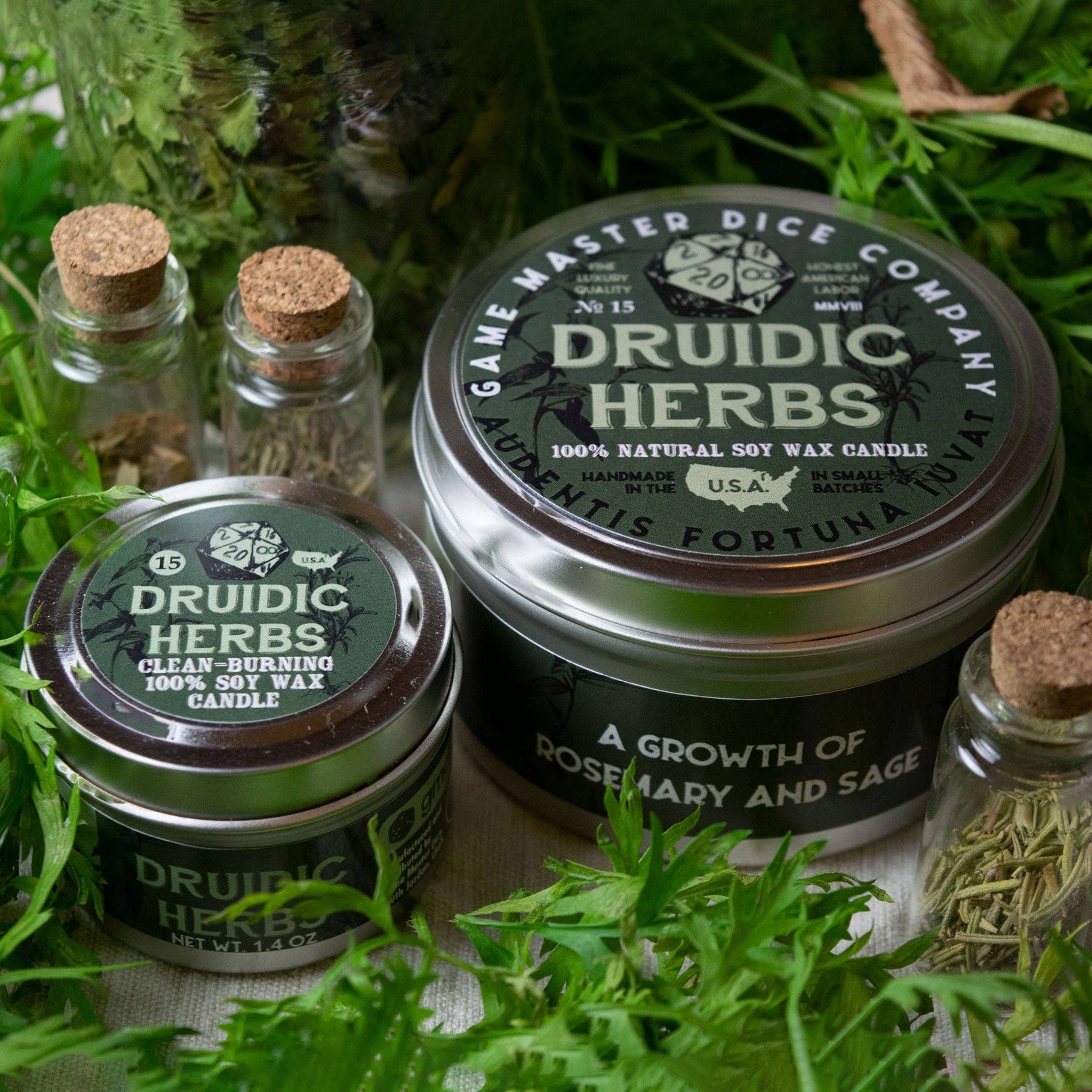 Game Master Dice Decor > Candles Druidic Herbs Gaming Candle: 8oz 03342332 80015