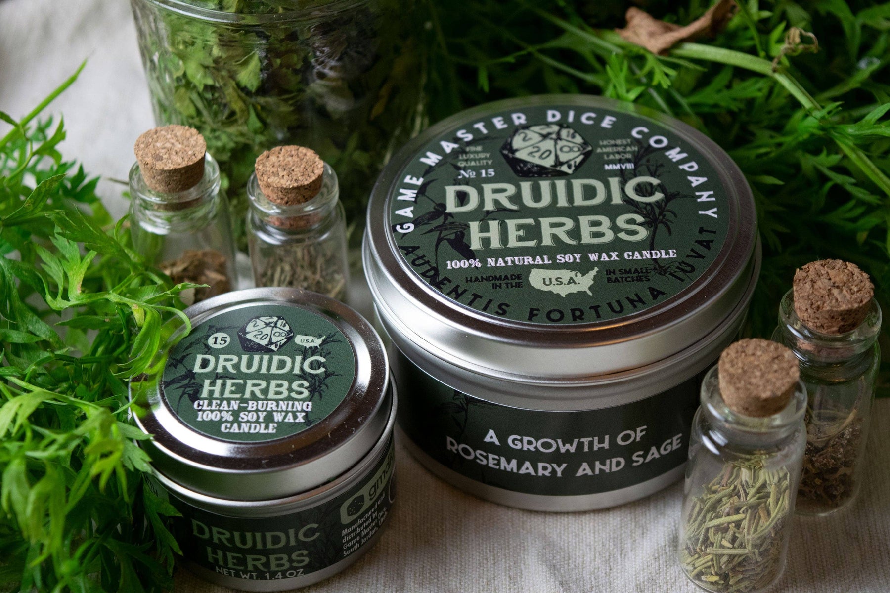 Game Master Dice Decor > Candles Druidic Herbs Gaming Candle: 8oz 03342332 80015