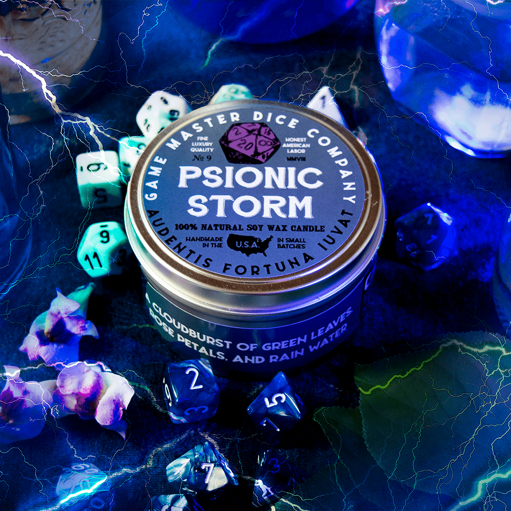 Game Master Dice Decor > Candles Psionic Storm Gaming Candle: 8oz 03801084 80009