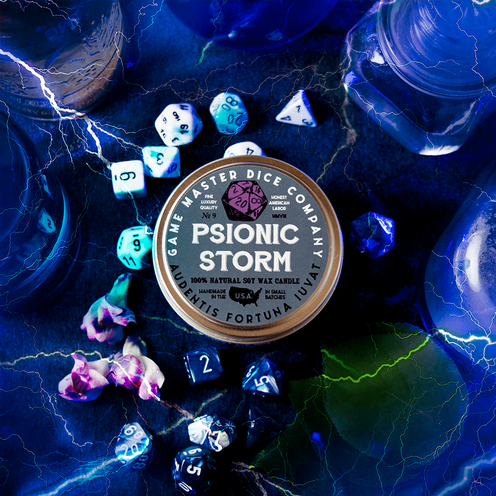 Game Master Dice Decor > Candles Psionic Storm Gaming Candle: 8oz 03801084 80009